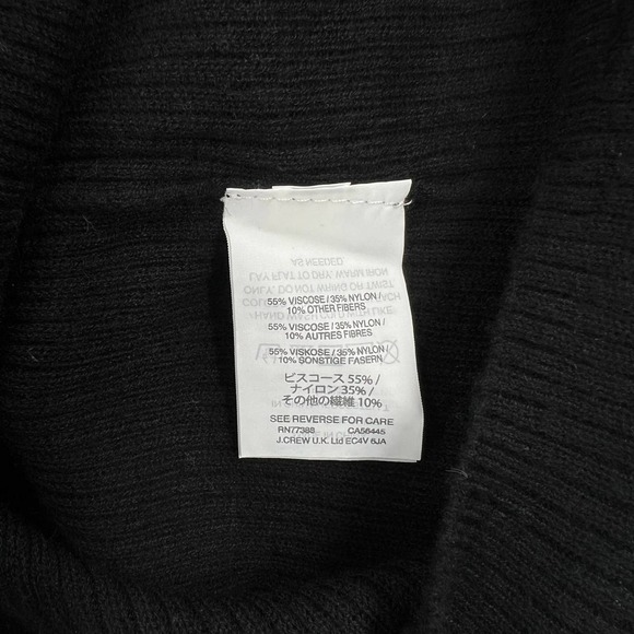 MADEWELL Sweater Womens Small Black Ruffle Sleeve Pullover Crew neck Ribbed - Picture 8 of 12